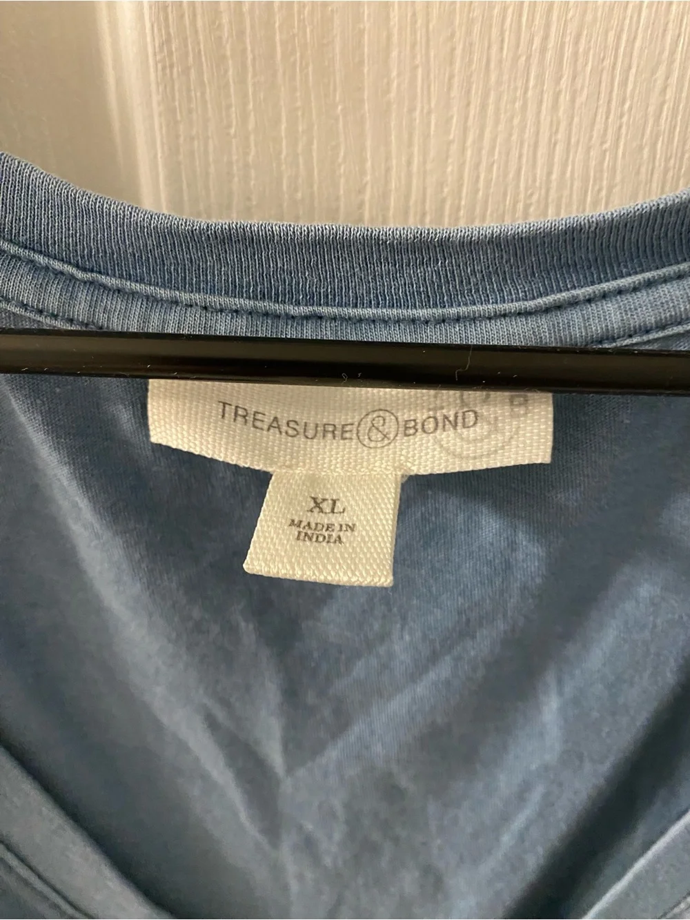 Treasure and bond V-Neck Women's Top in Dusty Blue - Picture 2 of 5